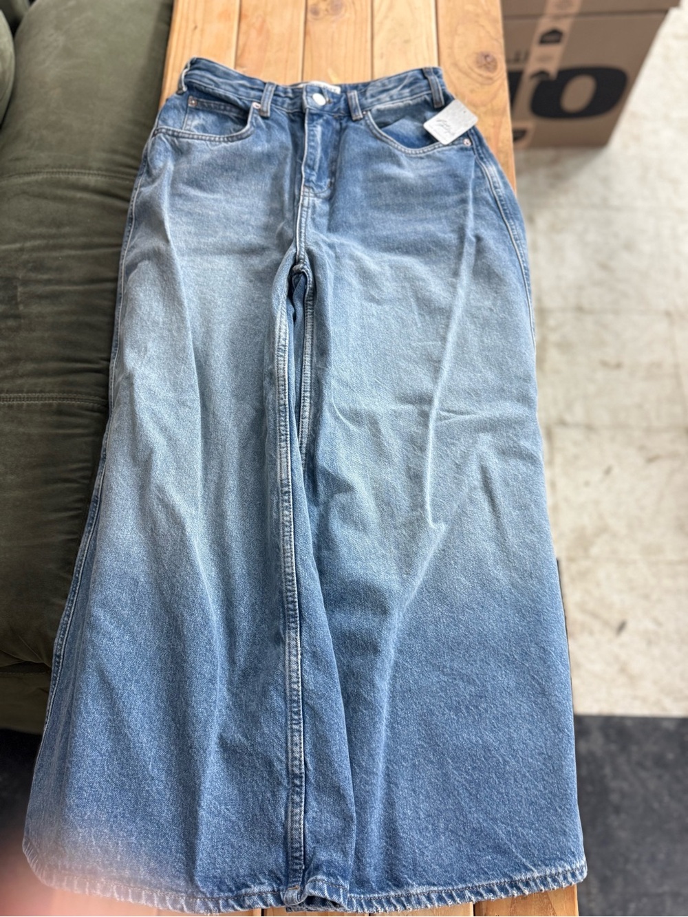 We The Free Faded Light Blue Wide-Leg Jeans